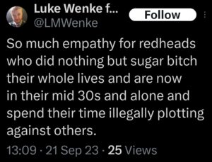 luke wenke x twitter screenshot katie obsession 2023