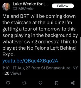 luke wenke x twitter screenshot ryan benjamin teeter obsession 2023