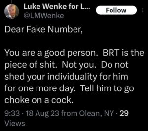 luke wenke x twitter screenshot ryan obsession 2023