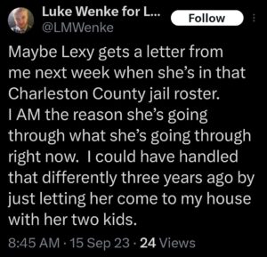 luke wenke x twitter screenshot letter writing obsession 2023