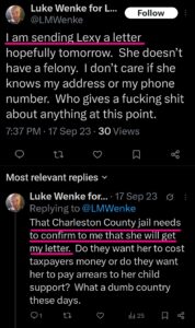 luke wenke x twitter screenshot letter writing obsession 2023