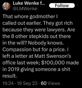 luke wenke x twitter screenshot letter writing obsession 2023