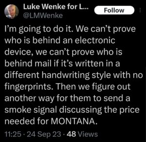 luke wenke x twitter screenshot letter writing obsession 2023