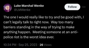 luke wenke x twitter screenshot benjamin ryan teeter obsession katie obsession 2023