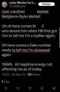 luke wenke x twitter screenshot ryan benjamin teeter obsession 2023