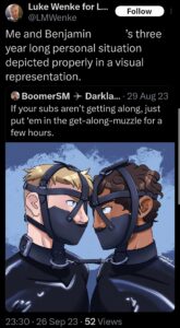 luke wenke x twitter screenshot ryan benjamin teeter obsession 2023