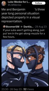 luke wenke x twitter screenshot ryan benjamin teeter obsession 2023