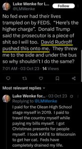 luke wenke x twitter screenshot self-pity incel katie obsession 2023