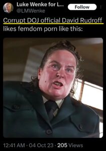 luke wenke x twitter screenshot us attorney david rudroff obsession 2023