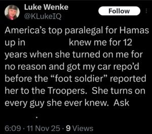 luke wenke katie obsession tweet twitter x screenshot 2025