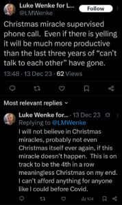 luke wenke x twitter screenshot ryan benjamin teeter obsession 2023