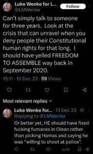 luke wenke x twitter screenshot ryan benjamin teeter obsession 2023