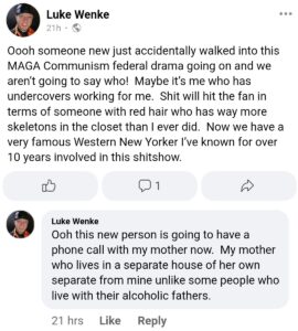 luke wenke facebook screenshot katie obsession 2023