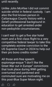 luke wenke facebook screenshot rape shooting threats denial 2023