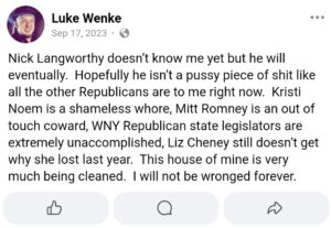 luke wenke facebook screenshot nick langworthy 2023