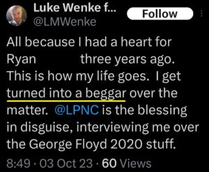 luke wenke x twitter screenshot incel talk 2023