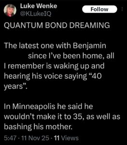 luke wenke x twitter screenshot benjamin ryan teeter obsession 2025