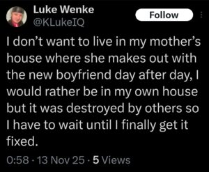 luke wenke x twitter screenshot incel talk 2025