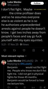 luke wenke x twitter screenshot cyberstalking victim minnesota lawyer ryan benjamin teeter obsession 2025