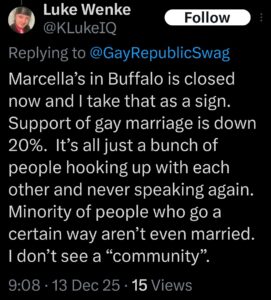 luke wenke x twitter screenshot transphobic homophobic hate 2025