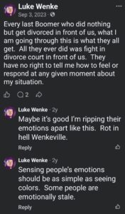 luke wenke facebook screenshot wenkeville 2023
