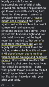 luke wenke facebook screenshot 2023 owed demands ryan obsession