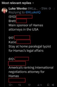 luke wenke x twitter screenshot doxxing 2025