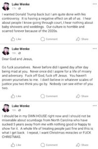 luke wenke bitches on facebook about his stalking victims and blames them for his problems 2025
